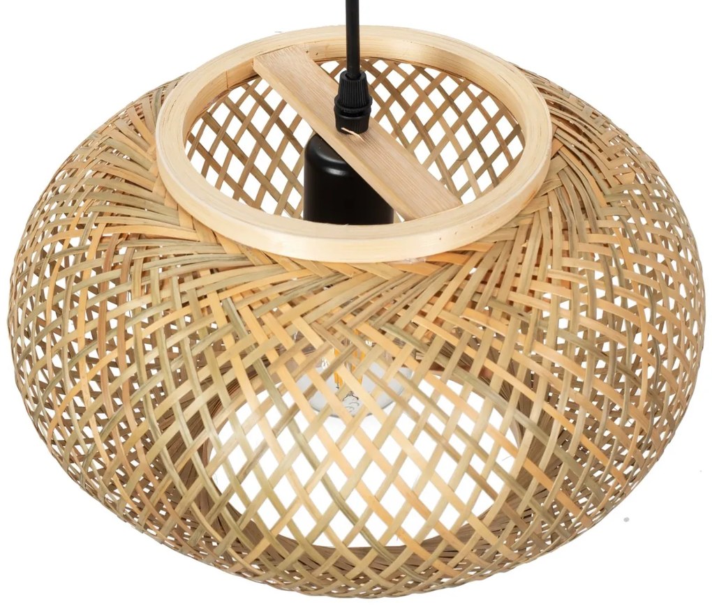 Závesná lampa La Belle Boho III čierna/hnedá