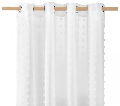 Záclona biela na kruhy 140 x 250 cm