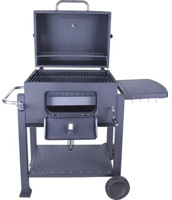 Gril na drevené uhlie Montreal 117,5x66x107,5 cm oceľ čierny