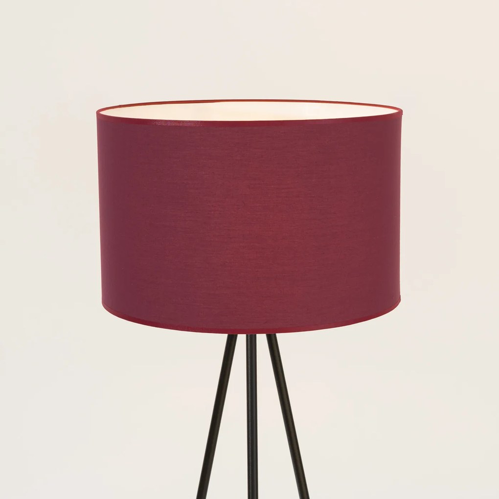 Stojacia lampa Nevia, 1x bordové textilné tienidlo, b