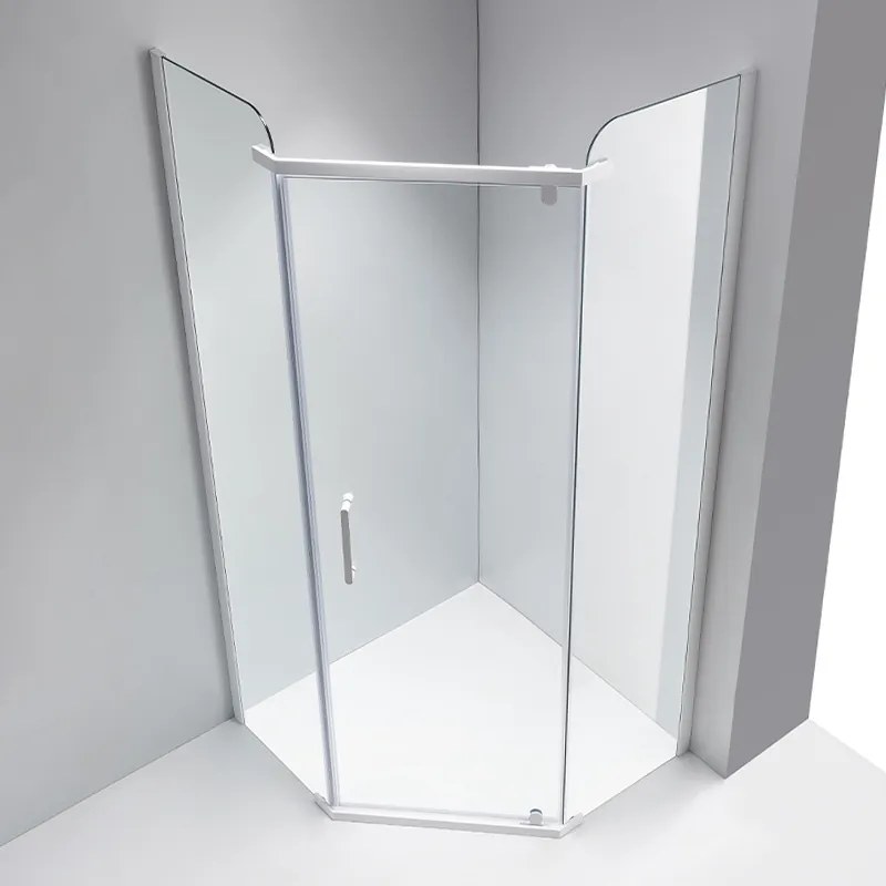 BPS-koupelny Päťuholníkový sprchový kút KZ91A WH 80x80 biela/transparent - bez vaničky