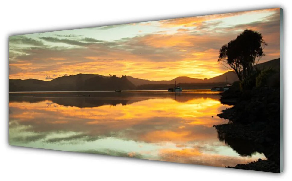 Obraz na akrylátovom skle Voda hory príroda 125x50 cm