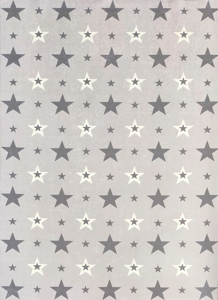 Koberec Porte 8461 GREY – sivý s hviezdičkami, obdĺžnik Rozmer: 80x150 cm