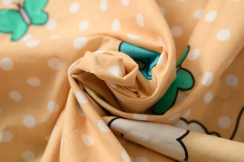 Bavlnené obliečky do postieľky OVEČKY krémové Rozmer obliečky: 45 x 65 cm | 90 x 135 cm