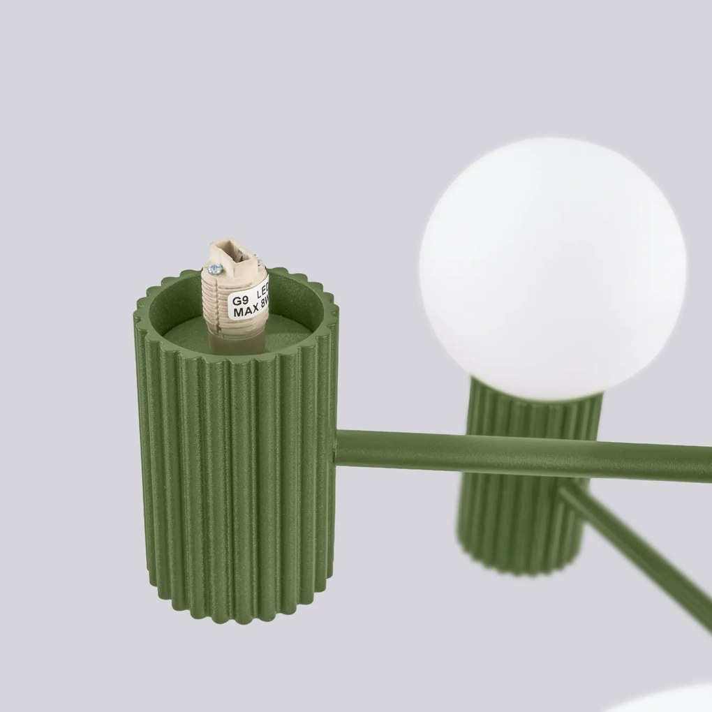 Luster Halo, 6x biele sklenené tienidlo, og