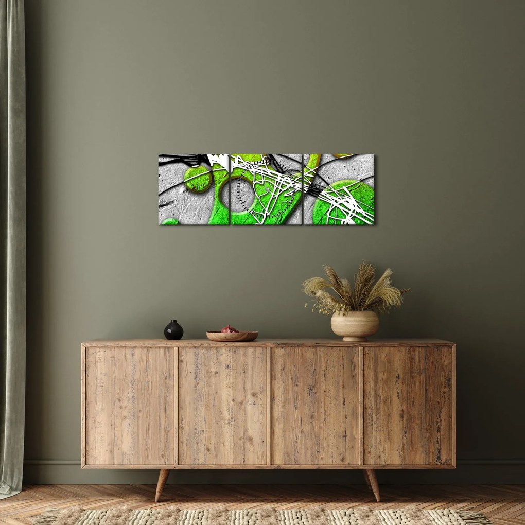 Abstraktný obraz (s hodinami) (90x30 cm)