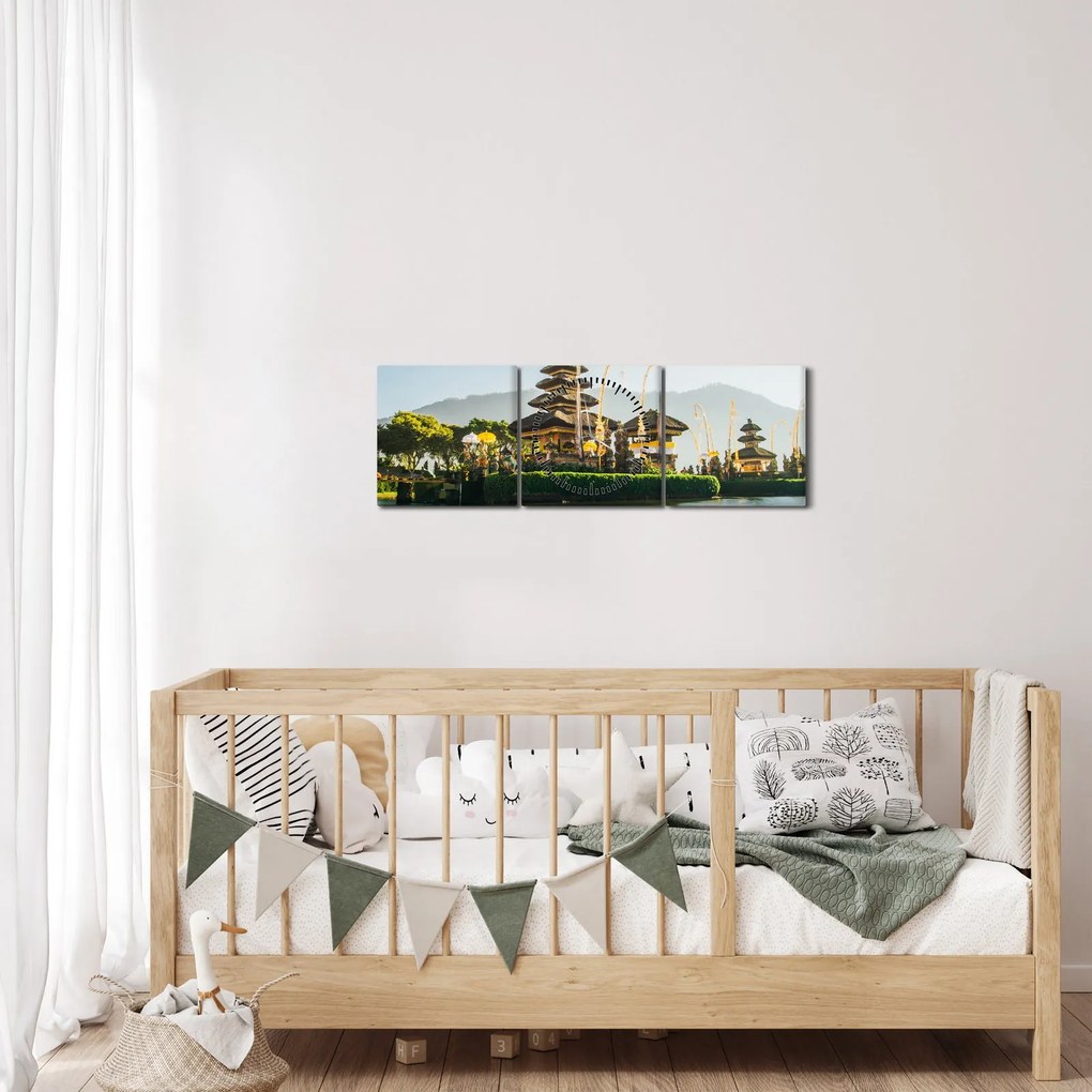 Obraz Mount Batur (s hodinami) (90x30 cm)
