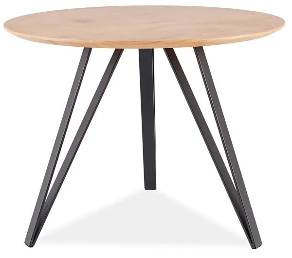 AKCIA Dubový jedálenský stôl s čiernymi nohami TETIS 100x100 II. akosť