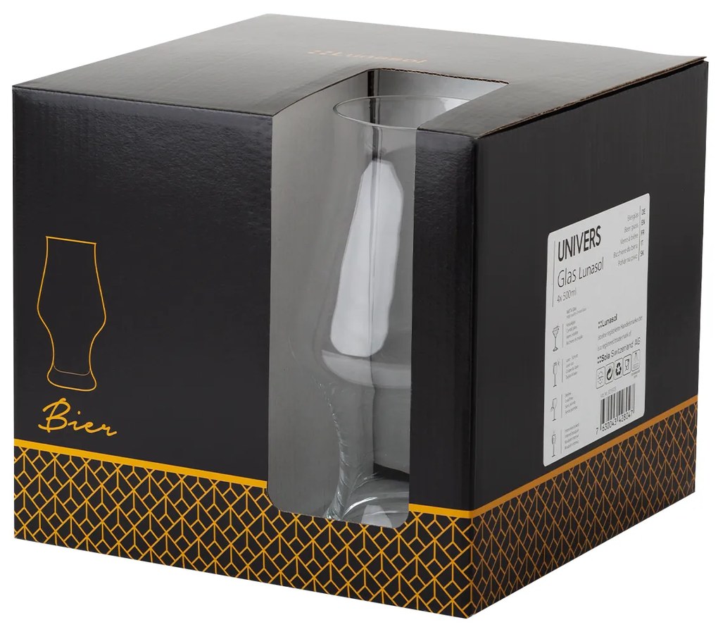Poháre na pivo 500 ml set 4 ks - Univers Glas Lunasol - 321973