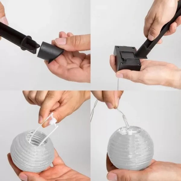 LED Solárna reťaz 10xLED/1,2V 300mAh 3,7m IP44 studená biela