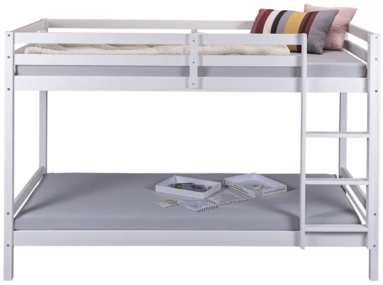 Inter Link Detská poschodová posteľ Small Cloud/Sleepy Cloud, biely lak (poschodová posteľ s rebríkom, 90 X 200 CM)  (100374709)