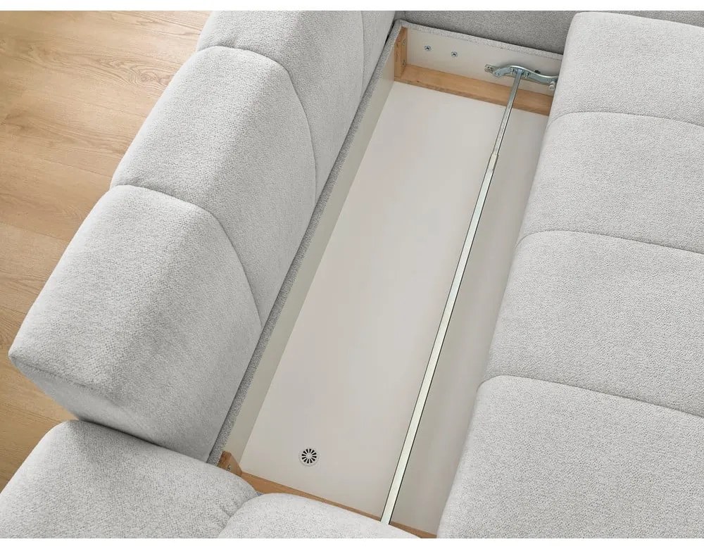 Svetlosivá ženilková rozkladacia/s úložným priestorom rohová pohovka (pravý roh/s leňoškou) Everest – Bobochic Paris