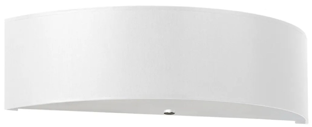 Nástenné svietidlo Skala, 1x biele textilné tienidlo, (biele sklo), (45 cm)