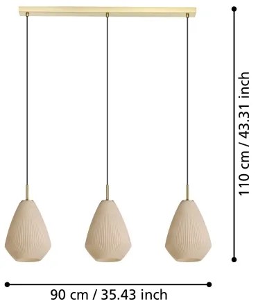 Eglo 900813 - Luster na lanku CAPRAROLA 3xE27/40W/230V