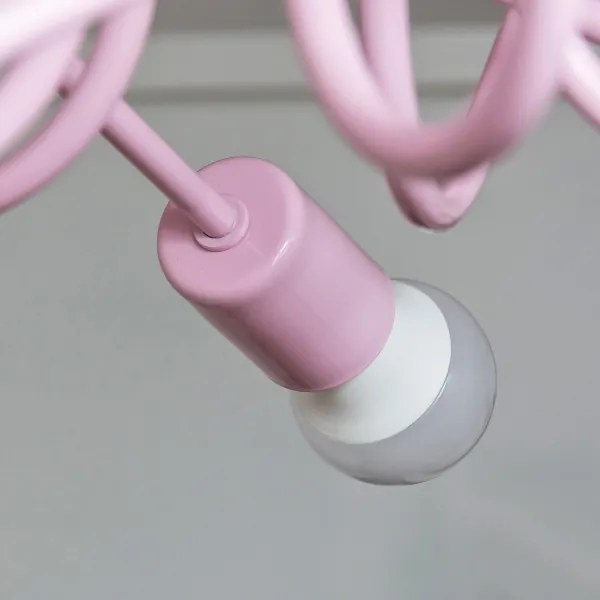 Prisadený luster OXFORD 5xE27/15W/230V ružový