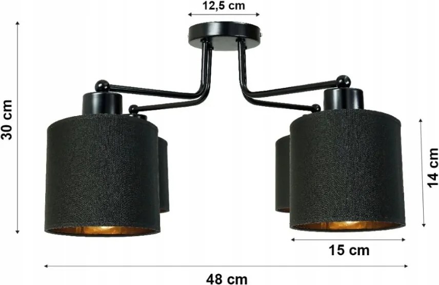 Závesná lampa DRON 4xE27 GOLD ABBEY