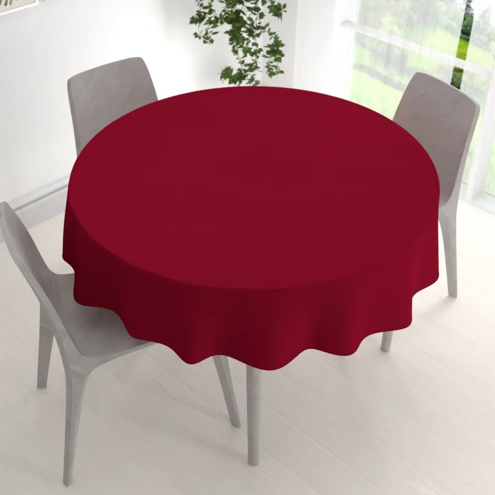 Biante Dekoračný okrúhly obrus BKU-106 Vínový Ø 130 cm