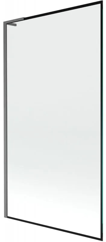 Mexen Next L, 1-krídlová vaňová zástena 100 x 150 cm, 6mm číre sklo-čierny vzor, grafitový profil, 895-100-000-03-70-66
