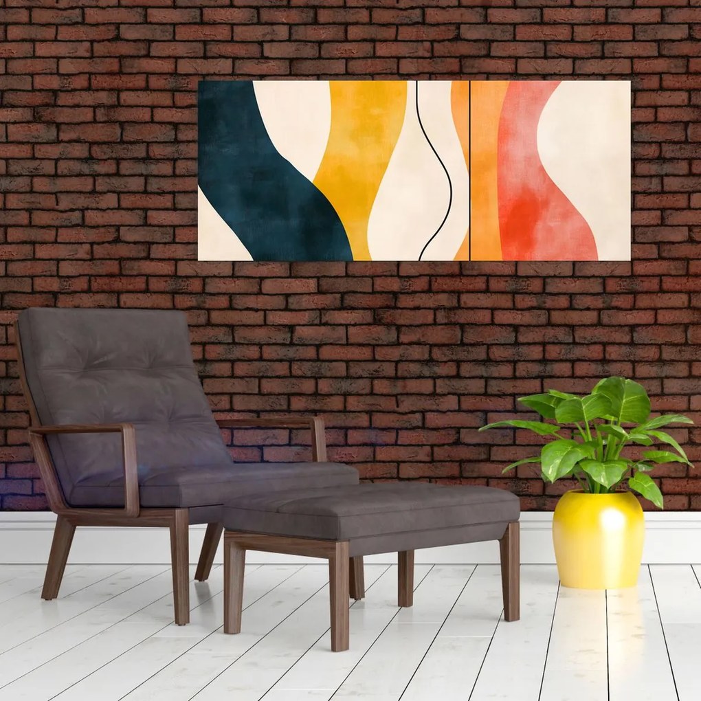 Obraz - Minimalistická farebná ilustrácia II. (120x50 cm)
