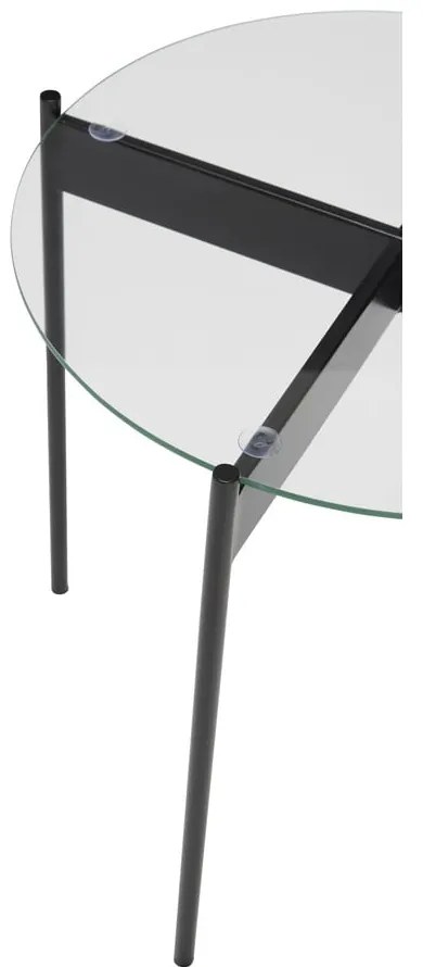 Okrúhly odkladací stolík so sklenenou doskou ø 45 cm Beam – Hübsch