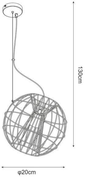 Zuma Line P17212 - Luster na lanku MARL 1xE27/60W/230V čierna