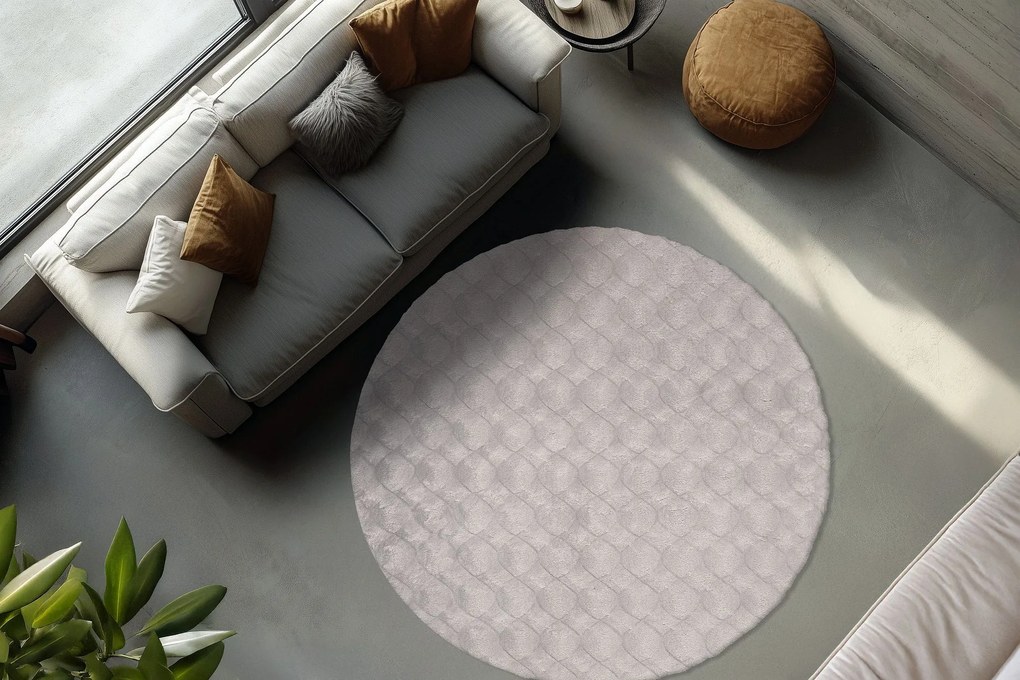 Kusový koberec Diamond Cut 800 Grey kruh, 200x200 (priemer) kruh, šedá, obývacia izba, Obsession