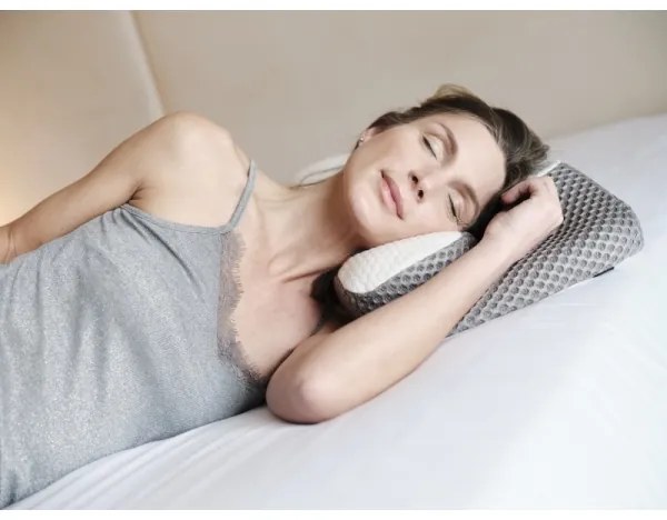 CONNECT IT CFH-6031-WH - Anatomický vankúš Lyra bielo-sivý