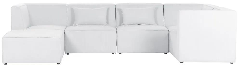 Rohová sedacia súprava s taburetkou Lemia (biely krém) (L). Vlastná spoľahlivá doprava až k Vám domov. 1080884