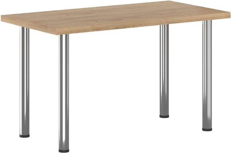 Dekorstudio Jedálenský stôl v dekore zlatého duba 128x67cm s chrómovými nohami