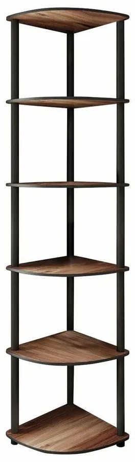 Regál Corner Walnut, 6 polic
