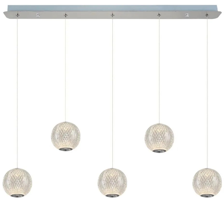 LED luster na lanku CREMONA 5xLED/5W/230V 3000K matný chróm