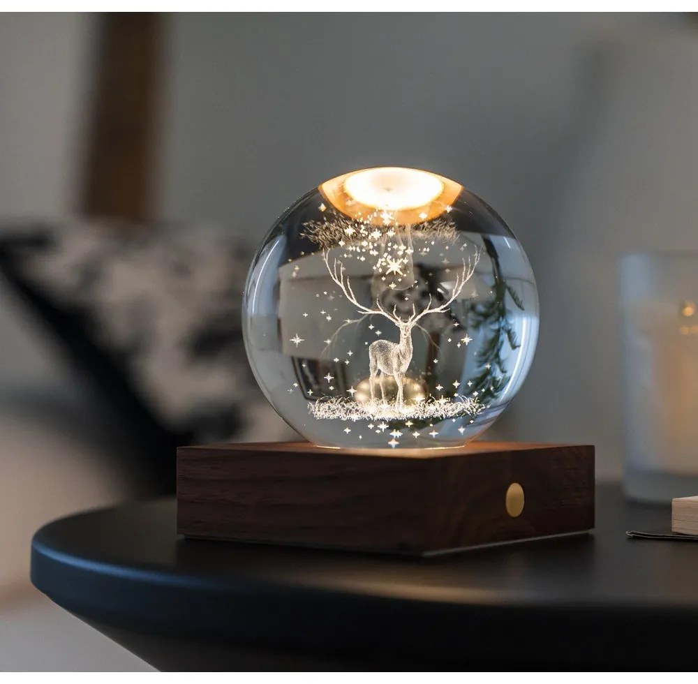 Tmavohnedá svetelná dekorácia na USB Amber – Gingko