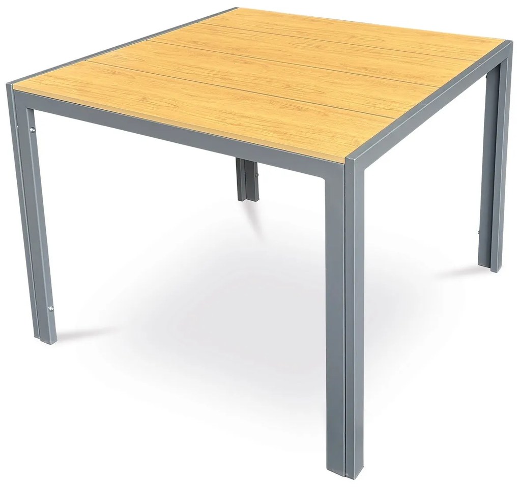 Autronic Záhradný stôl, kov, polywood, hnedá, AZT-S1209 OAK