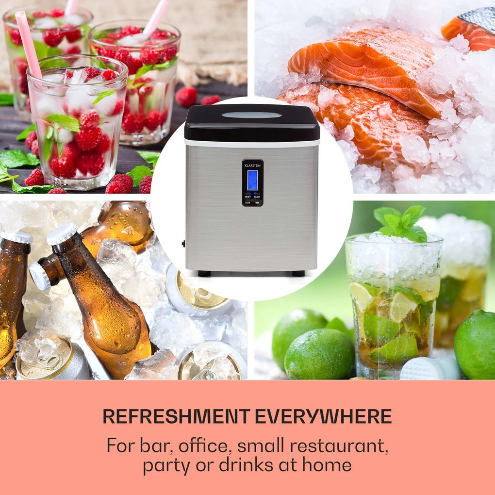 Klarstein Mr. Black-Frost, výrobník ľadu, 150 W, stroj na výrobu ľadu