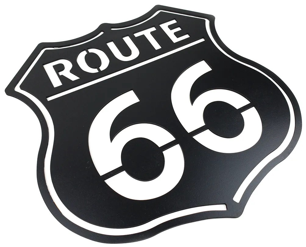 Veselá Stena Drevená nástenná dekorácia Route 66 čierna