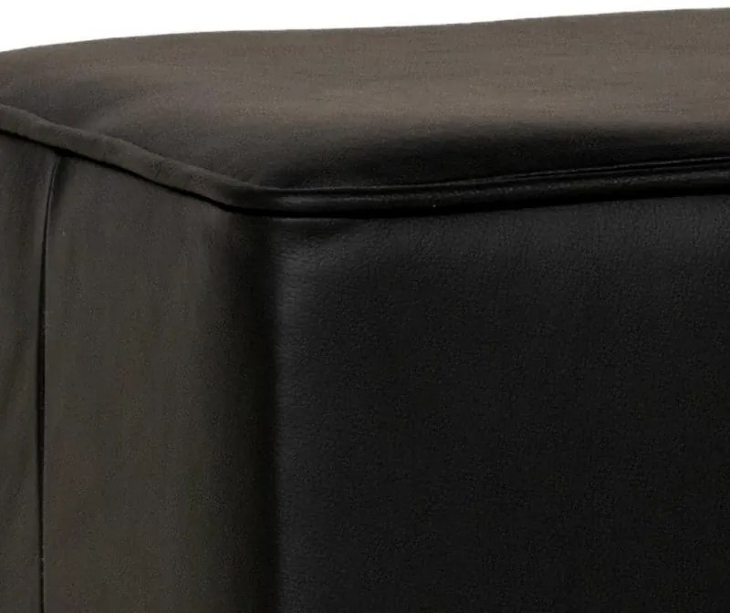 Kožený taburet AS, čierna (K-70/nohy wenge)