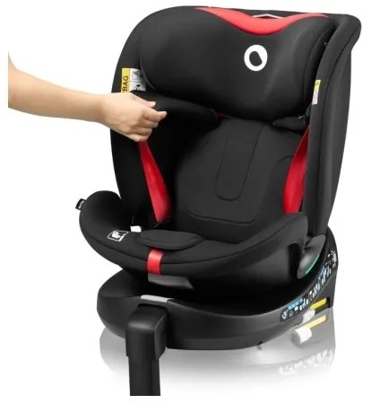 Lionelo - Autosedačka so základňou otočná NAVY i-Size 40-150 cm čierna/červená