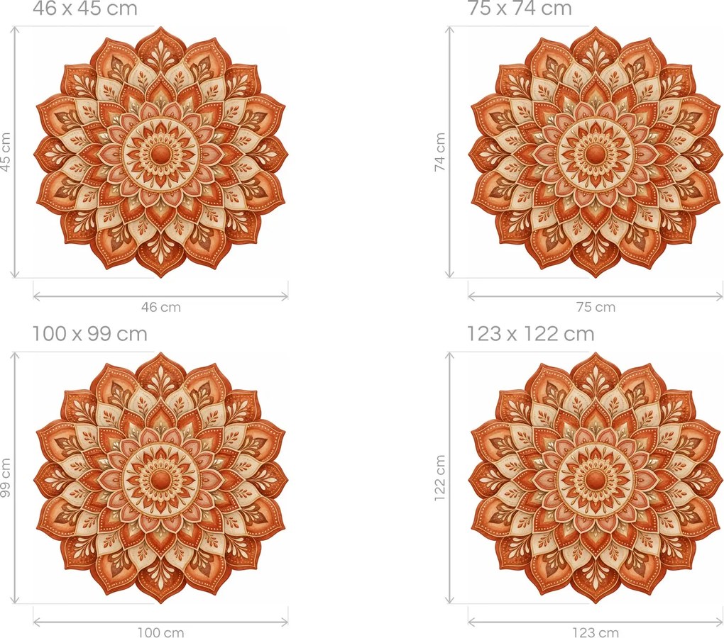 Terakotová mandala arch 46 x 45 cm