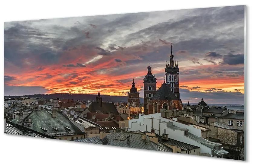 Obraz na akrylátovom skle Krakow sunset panorama 100x50 cm