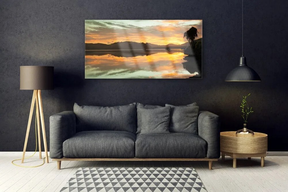 Obraz na akrylátovom skle Voda hory príroda 120x60 cm