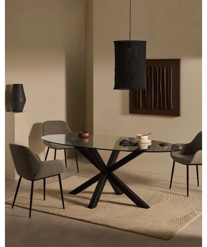 Jedálenský stôl so sklenenou doskou 100x200 cm Argo – Kave Home
