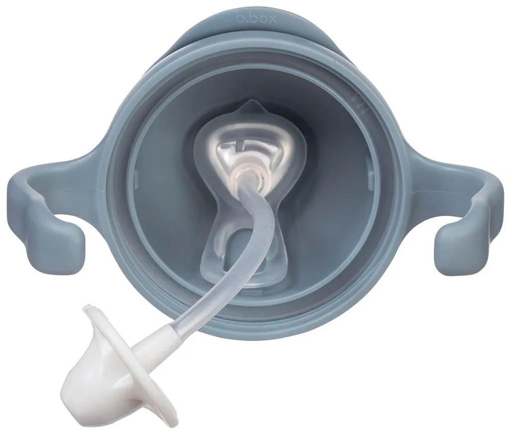 Hrnček so slamkou - modrý 240 ml