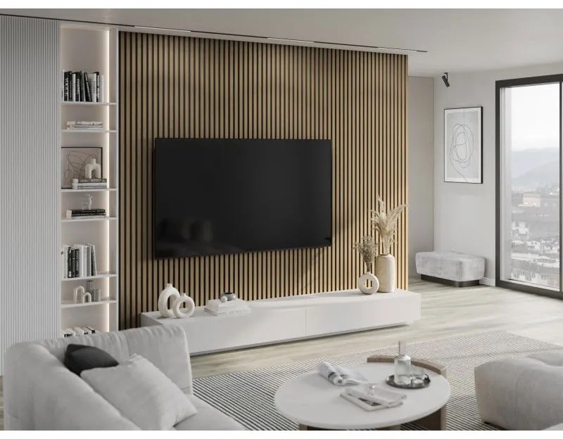 Mexen Lam-B, akustické stenové lamely 275 × 30 cm, HDF doska 4 mm, technická dyha, dub ušľachtilý, S100-275307-3015-004