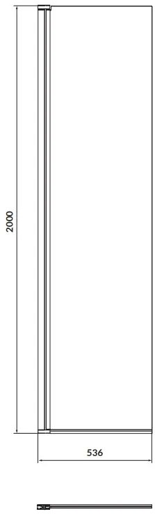 Cersanit Mille, otočná sprchová zástena typu Walk-In 50x200 cm, 8mm číre sklo, chrómový profil, S161-010