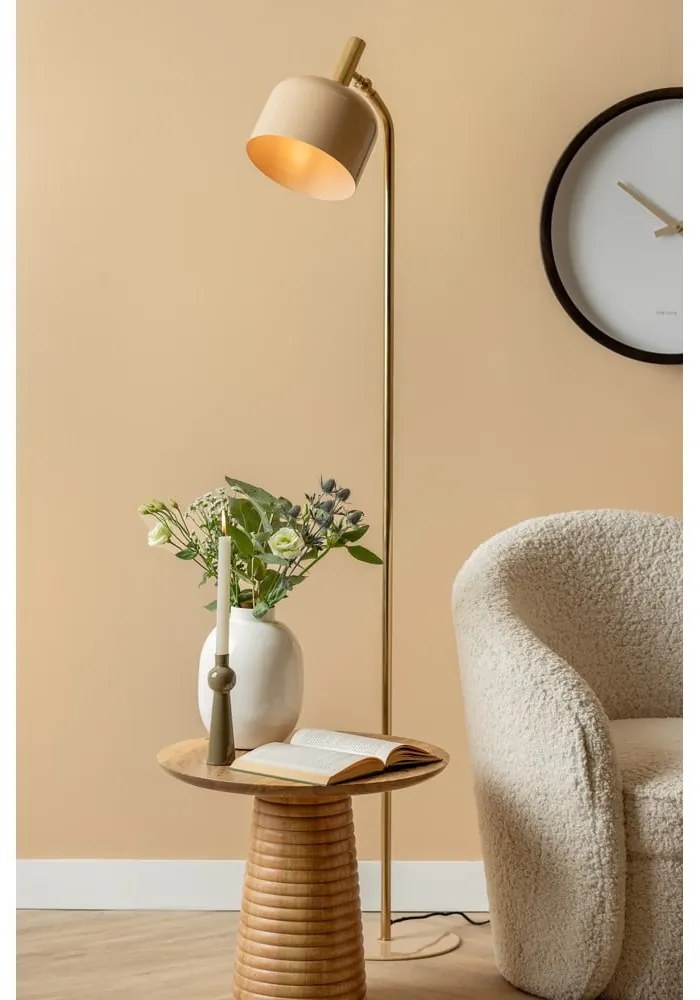 Svetlohnedá stojaca lampa s kovovým tienidlom (výška 164 cm) Smart – Leitmotiv