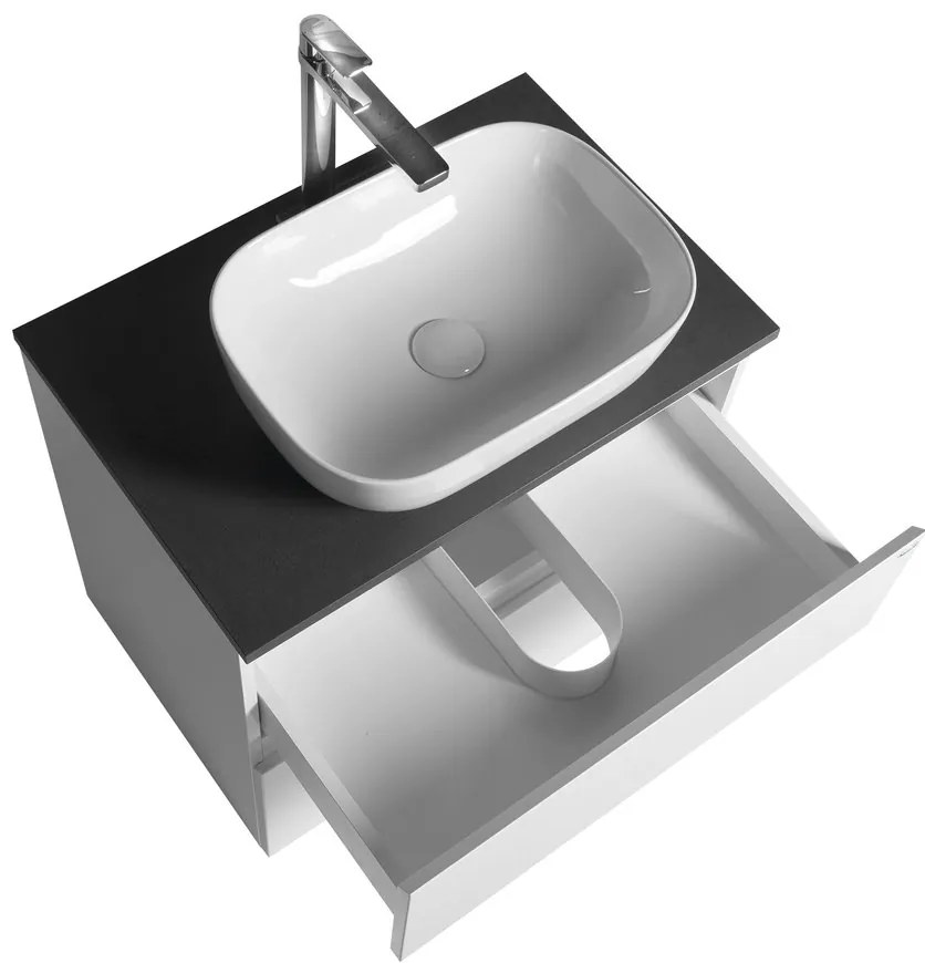 Aqualine Aqualine, ALTAIR skrinka s doskou 68 cm, biela/antracit bridlica, AI270-03