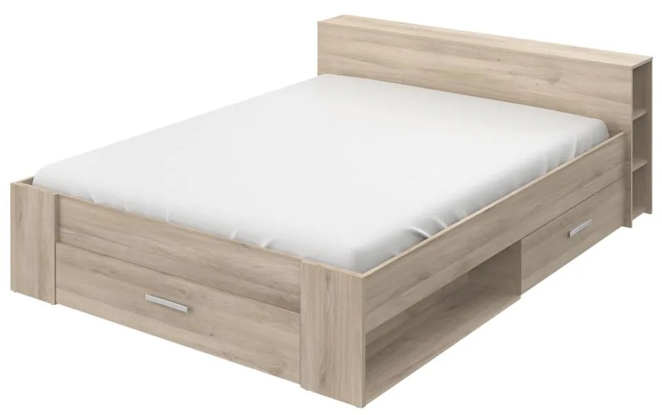 IDEA nábytok Multifunkčná posteľ 160x200 POCKET dub