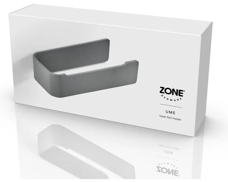 Sivý nástenný kovový držiak na toaletný papier Ume – Zone