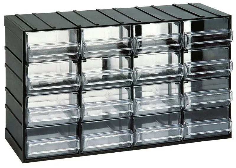 Modulová skrinka so zásuvkami, 382 x 148 x 230 mm, 16 zásuviek