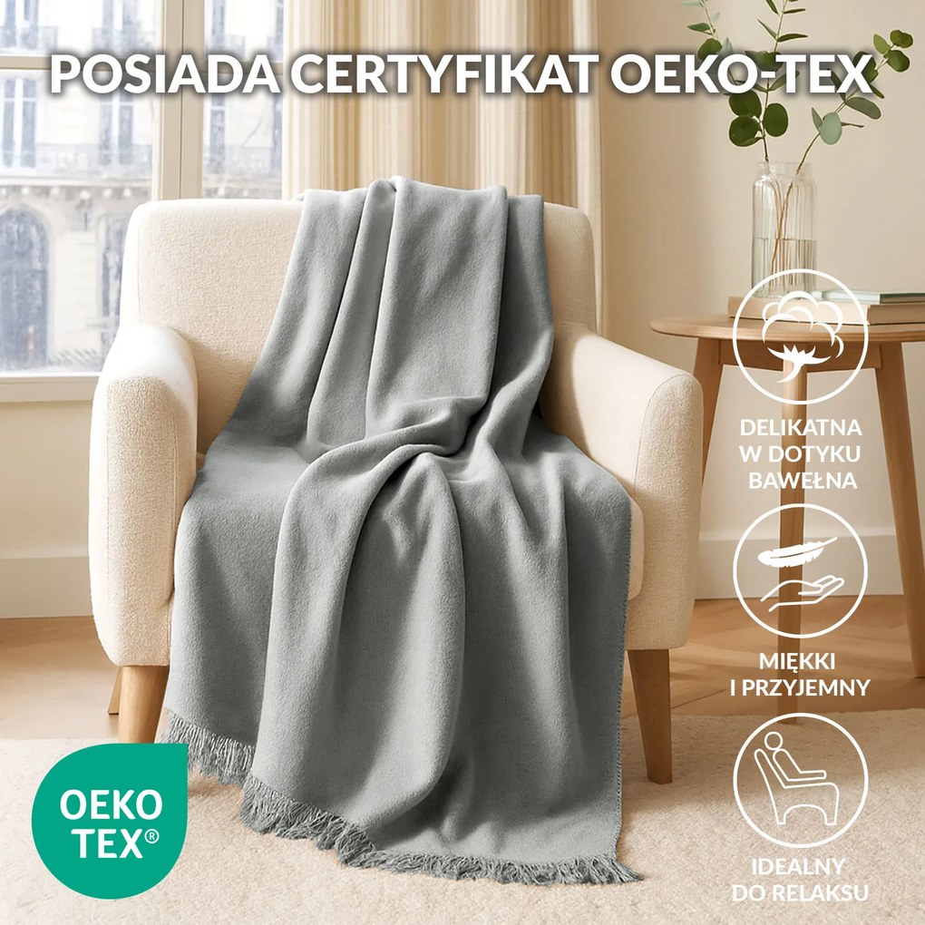 BAVLNENÁ DEKA BAT 200X220 CM SVETLOSIVÁ